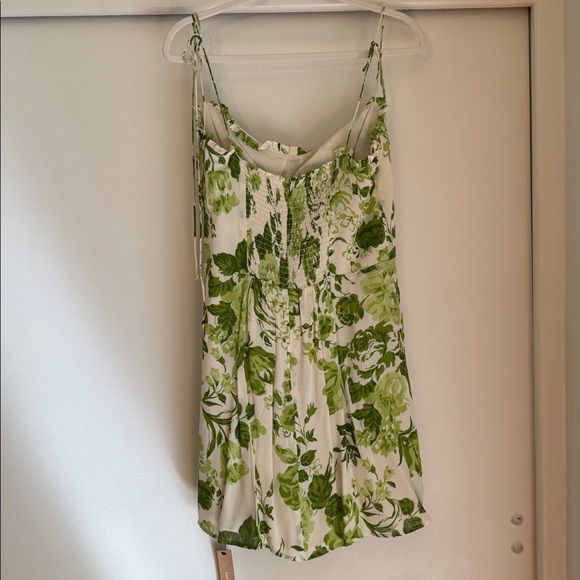 Reformation Louelle Dress Rialto White & Green Floral NWT Summer Dress Size 12 - Picture 6 of 8